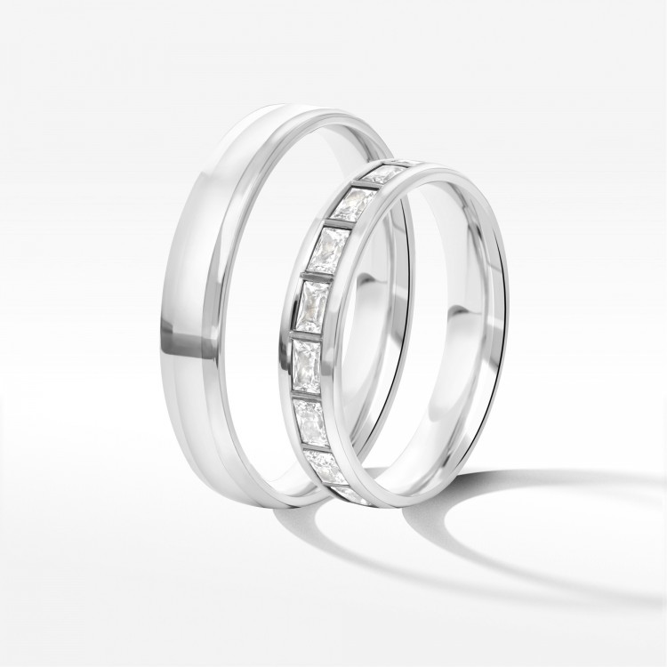 Obrączki ślubne z białego złota 4mm