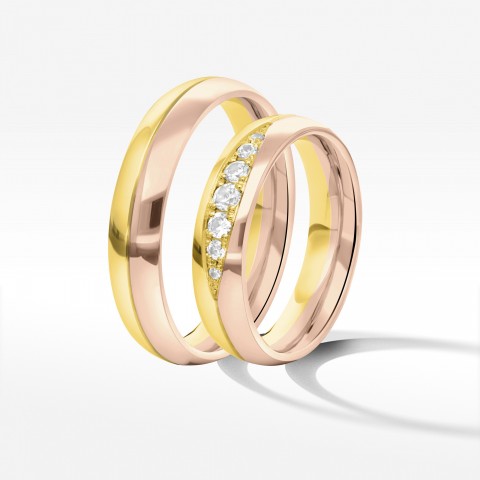 Obrączki ślubne z dwukolorowego złota 5mm