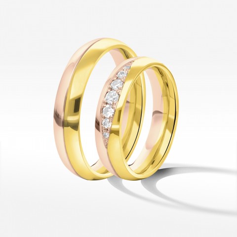 Obrączki ślubne z dwukolorowego złota 5mm