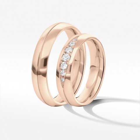 Obrączki ślubne z różowego złota 5mm