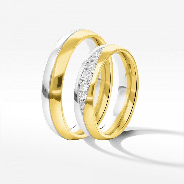Obrączki ślubne z dwukolorowego złota 5mm