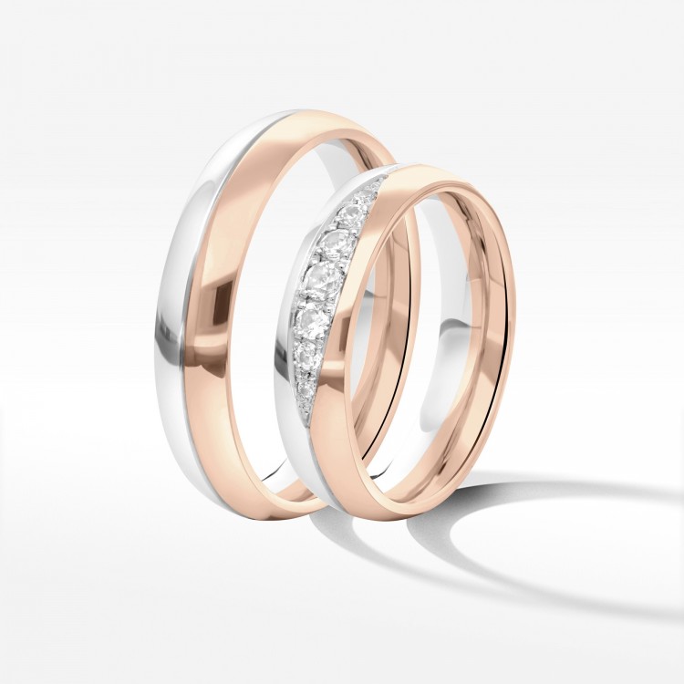 Obrączki ślubne z dwukolorowego złota 5mm