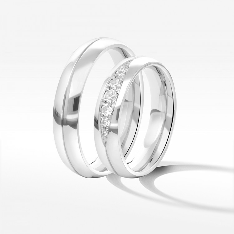 Obrączki ślubne z białego złota 5mm