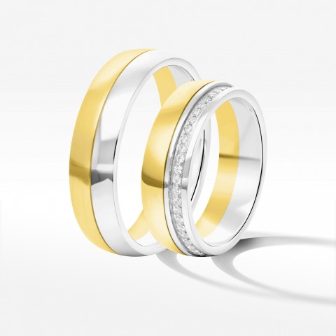 Obrączki ślubne z dwukolorowego złota 6mm
