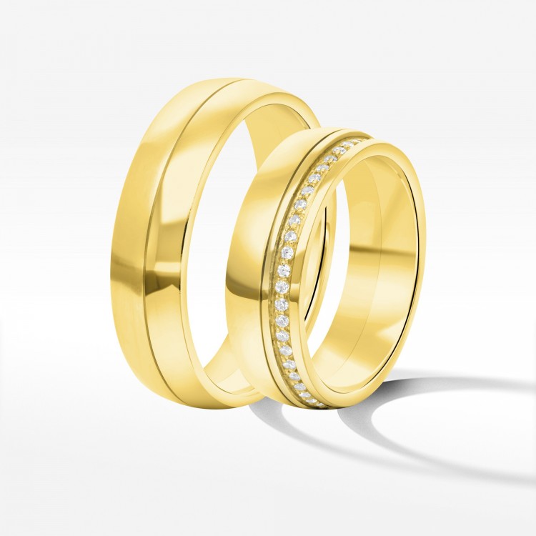 Obrączki ślubne z żółtego złota 6mm