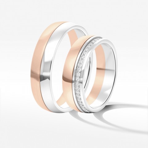 Obrączki ślubne z dwukolorowego złota 6mm