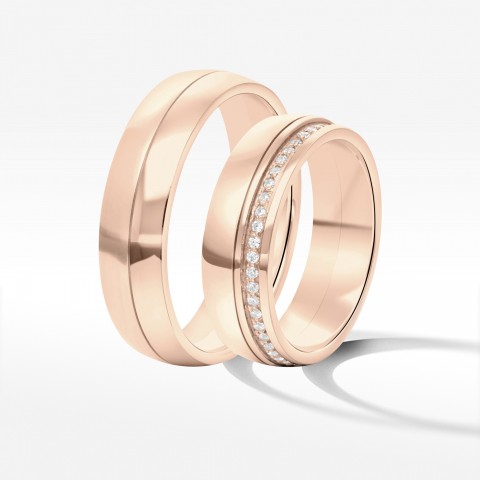 Obrączki ślubne z różowego złota 6mm