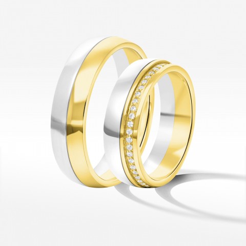 Obrączki ślubne z dwukolorowego złota 6mm