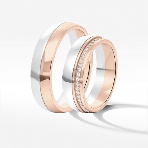 Obrączki ślubne z dwukolorowego złota 6mm