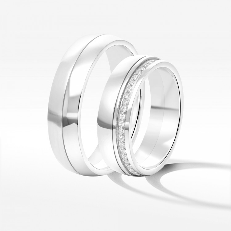 Obrączki ślubne z białego złota 6mm