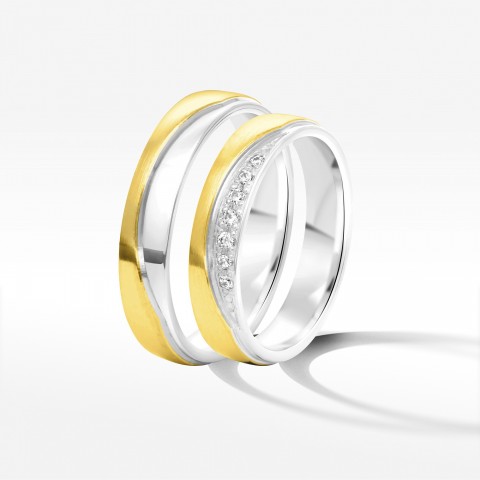 Obrączki ślubne z dwukolorowego złota 4.5mm