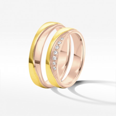 Obrączki ślubne z dwukolorowego złota 4.5mm