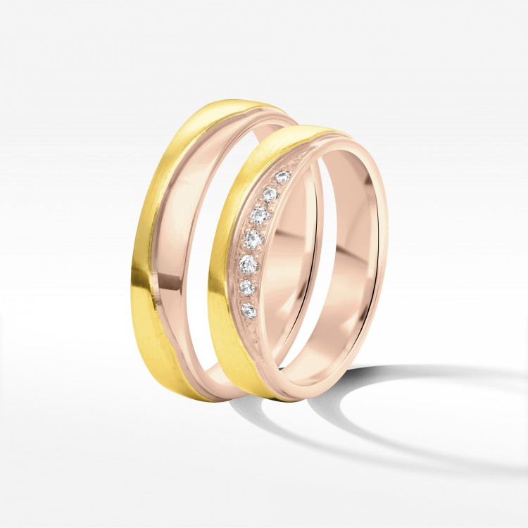 Obrączki ślubne z dwukolorowego złota 4.5mm