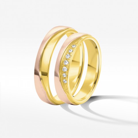 Obrączki ślubne z dwukolorowego złota 4.5mm