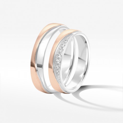 Obrączki ślubne z dwukolorowego złota 4.5mm