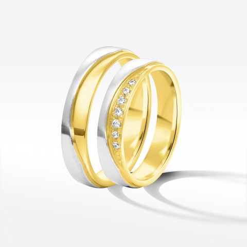 Obrączki ślubne z dwukolorowego złota 4.5mm