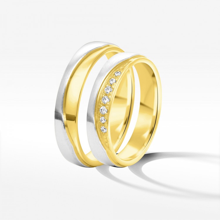 Obrączki ślubne z dwukolorowego złota 4.5mm