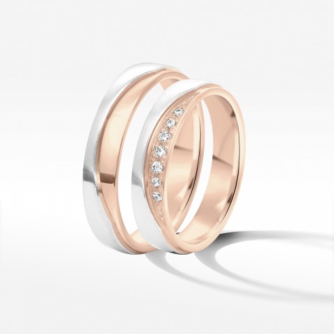 Obrączki ślubne z dwukolorowego złota 4.5mm