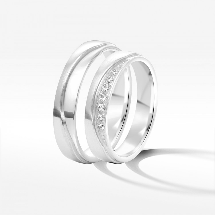 Obrączki ślubne z białego złota 4.5mm