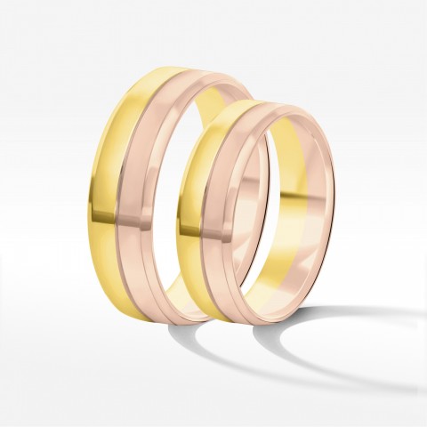 Obrączki ślubne z dwukolorowego złota 5.5mm