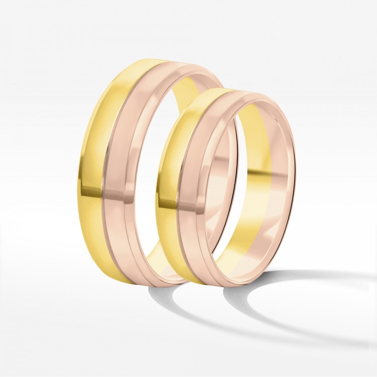 Obrączki ślubne z dwukolorowego złota 5.5mm