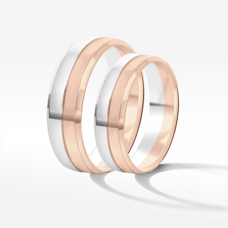 Obrączki ślubne z dwukolorowego złota 5.5mm