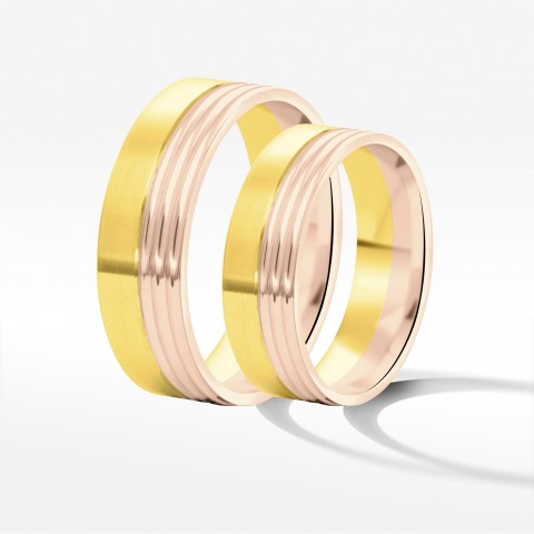 Obrączki ślubne z dwukolorowego złota 6mm