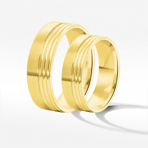 Obrączki ślubne z żółtego złota 6mm