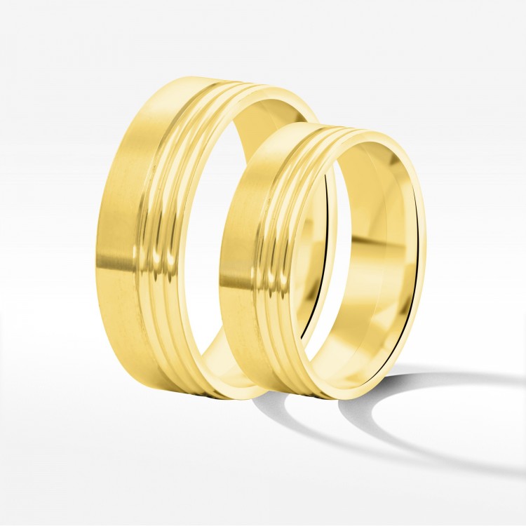 Obrączki ślubne z żółtego złota 6mm