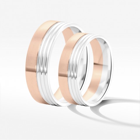 Obrączki ślubne z dwukolorowego złota 6mm