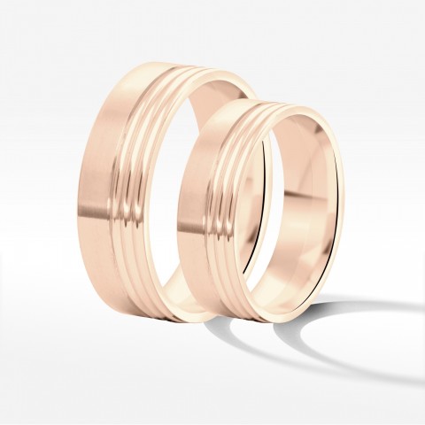 Obrączki ślubne z różowego złota 6mm