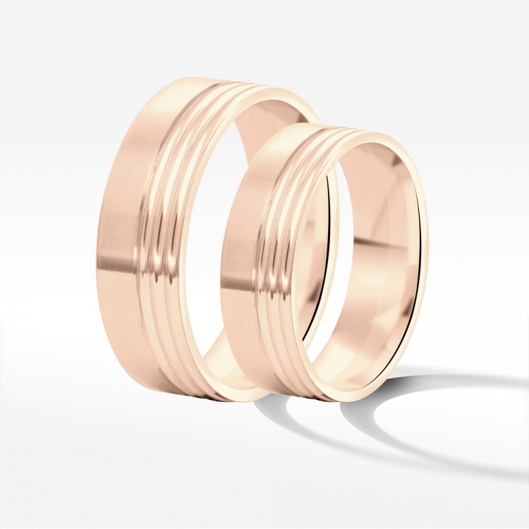 Obrączki ślubne z różowego złota 6mm
