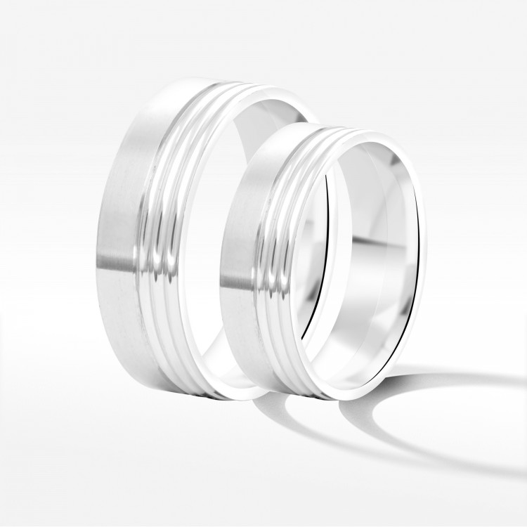 Obrączki ślubne z białego złota 6mm