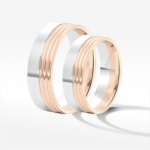 Obrączki ślubne z dwukolorowego złota 6mm