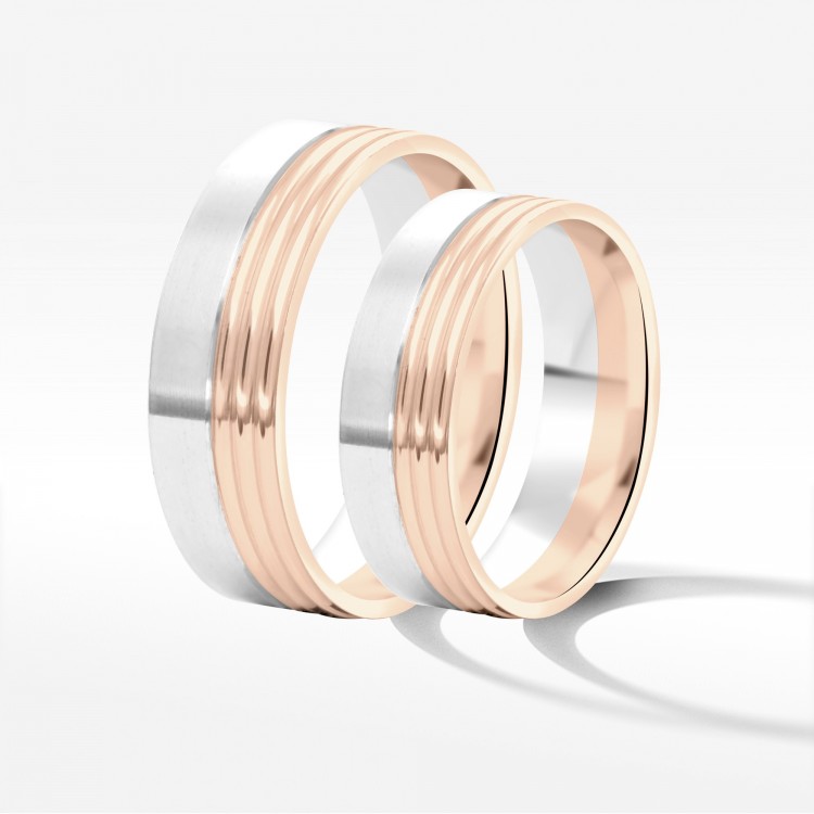 Obrączki ślubne z dwukolorowego złota 6mm