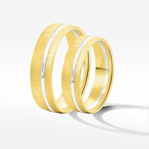 Obrączki ślubne z dwukolorowego złota 5.5mm