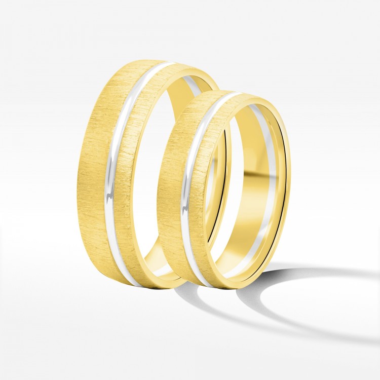 Obrączki ślubne z dwukolorowego złota 5.5mm