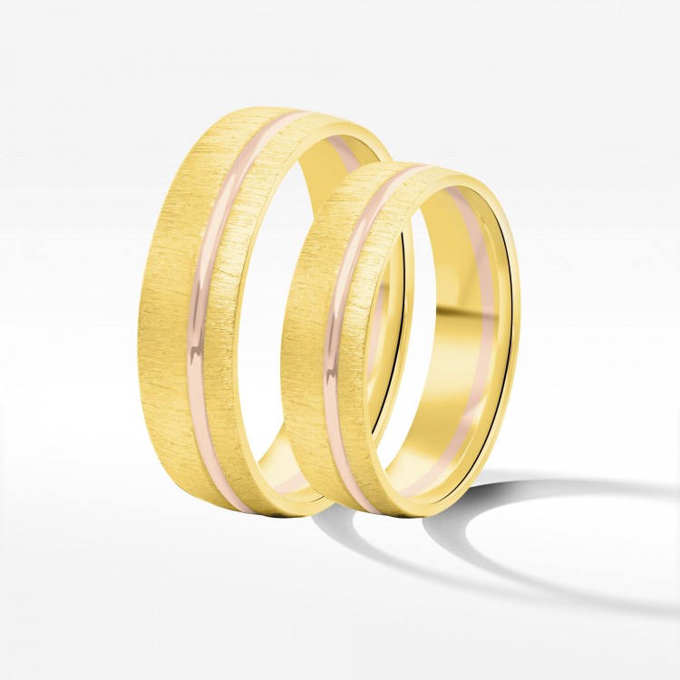 Obrączki ślubne z dwukolorowego złota 5.5mm