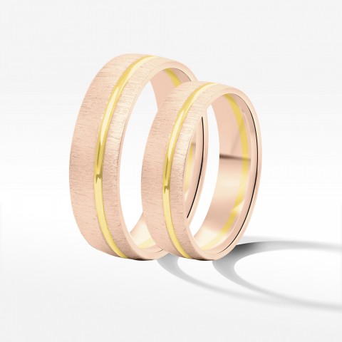 Obrączki ślubne z dwukolorowego złota 5.5mm