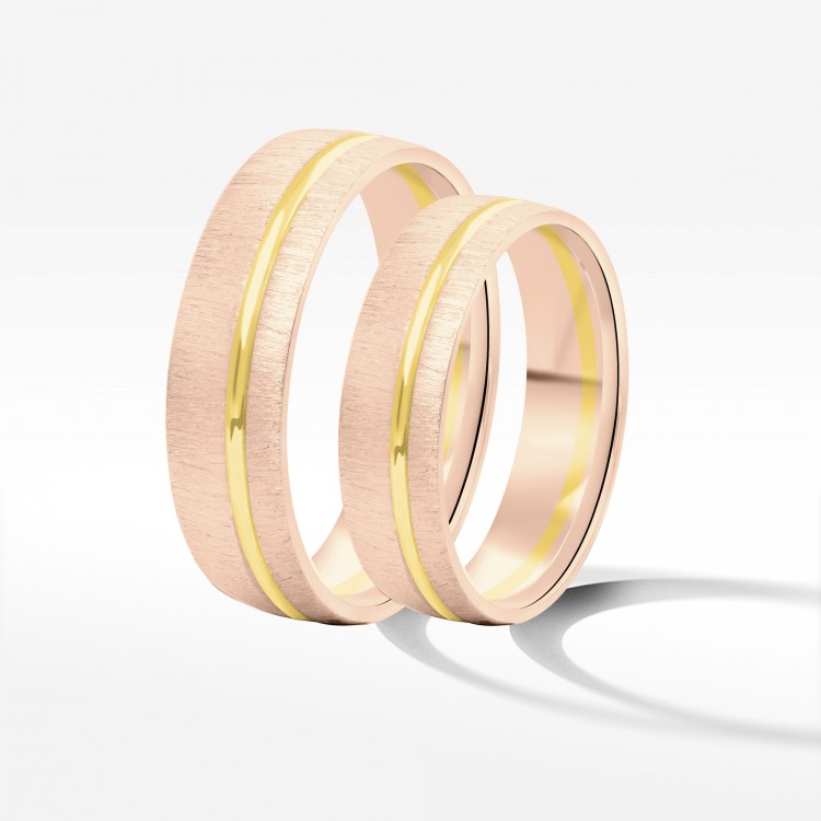 Obrączki ślubne z dwukolorowego złota 5.5mm