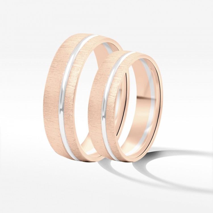 Obrączki ślubne z dwukolorowego złota 5.5mm