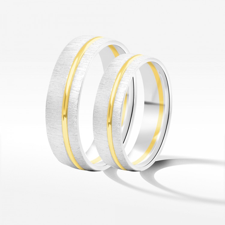 Obrączki ślubne z dwukolorowego złota 5.5mm
