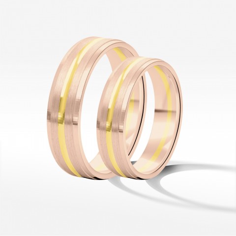 Obrączki ślubne z dwukolorowego złota 5mm