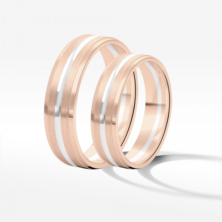 Obrączki ślubne z dwukolorowego złota 5mm