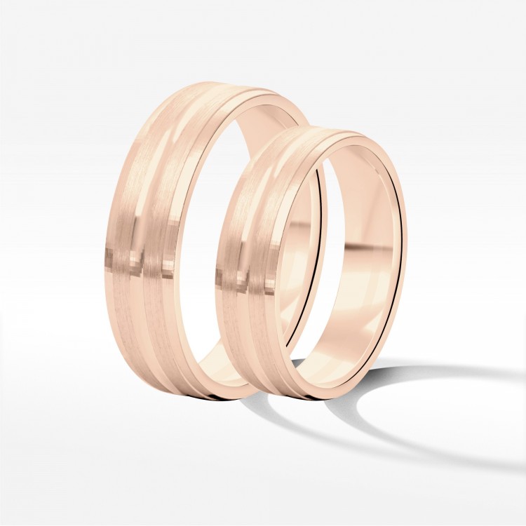 Obrączki ślubne z różowego złota 5mm