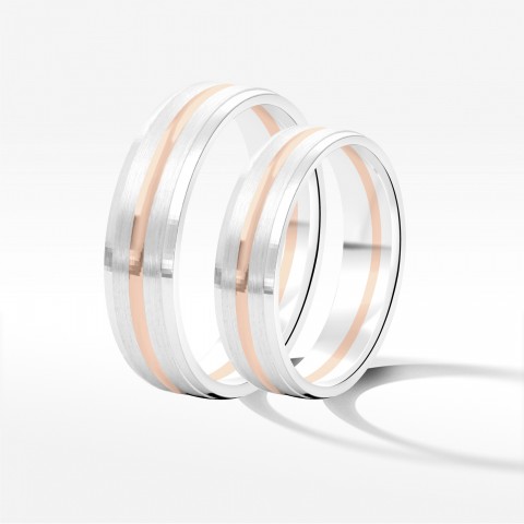 Obrączki ślubne z dwukolorowego złota 5mm