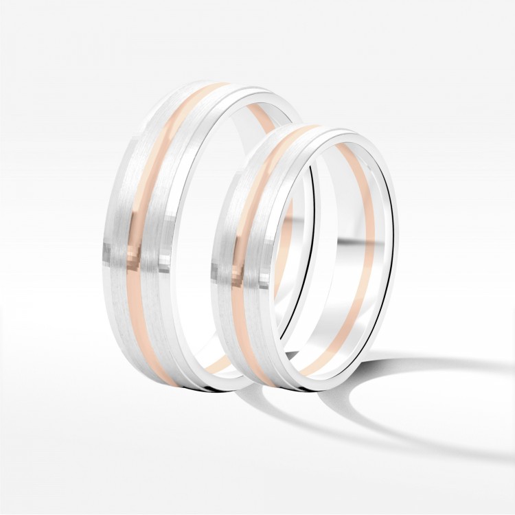 Obrączki ślubne z dwukolorowego złota 5mm