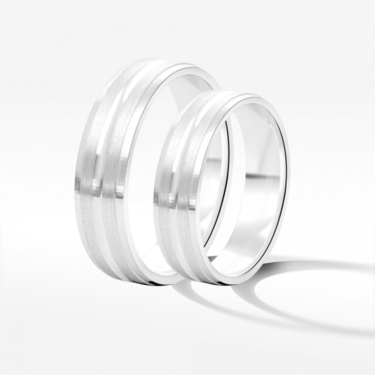 Obrączki ślubne z białego złota 5mm