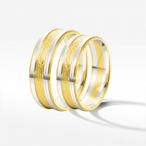 Obrączki ślubne z dwukolorowego złota 6mm