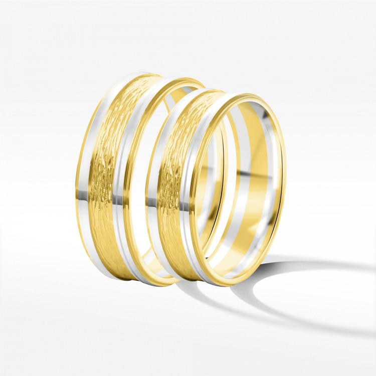 Obrączki ślubne z dwukolorowego złota 6mm